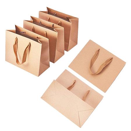 ARRICRAFT 10PCS Kraft Gift Bags Paper Shopping Handle Bags Mechandise, Wedding Favor Bags(7.1”x 8.7”x3.9”)