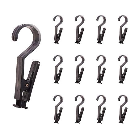 PandaHall Elite 15pcs Black Large Plastic Display Clips Laundry Hooks Clothes Pins Hanging Clips for Home Travel Outdoor Office