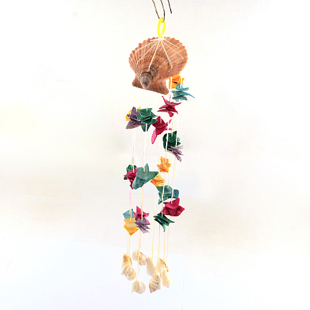 Honeyhandy Dyed Seashell Aeolian Bells, Colorful, 15.7 inch