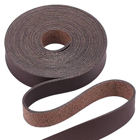 GORGECRAFT PU Leather Fabric, for Shoes Bag Sewing Patchwork DIY Craft Appliques, Coconut Brown, 1.25x0.13cm, 2m/roll