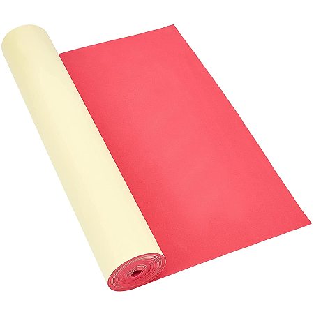 BENECREAT 1mm Thick Red Self-Adhesive EVA Foam Roll 78.7x11.8 Inch for Furniture Protecting, Gap Filling, Costumes and Other Craft Project