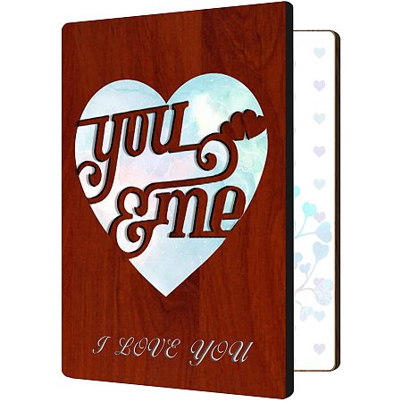 FINGERINSPIRE Valentines Day Cards for Her Him, MDF Wooden Greeting Card with Envelope, I Love You for Husband Wife, Handwritten Happy Birthday Card for Boyfriend Girlfriend