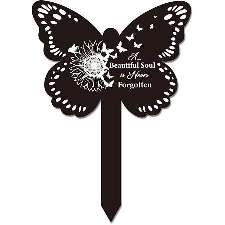 GLOBLELAND Memorial Remembrance Plaque Stake Acrylic Plaque Memorial Commemoratory Sign Garden Remembrance Decoration Beautiful Soul is Never Forgotten