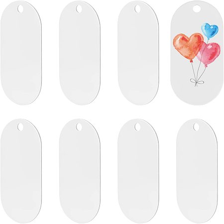 GORGECRAFT 16PCS Sublimation Blank Aluminum Dog Tag White Stamping Pet ID Tags Metal Cat Name Pendants Personalized Double Sided DIY Heat Transfer(1.2 x 2.4 Inch)