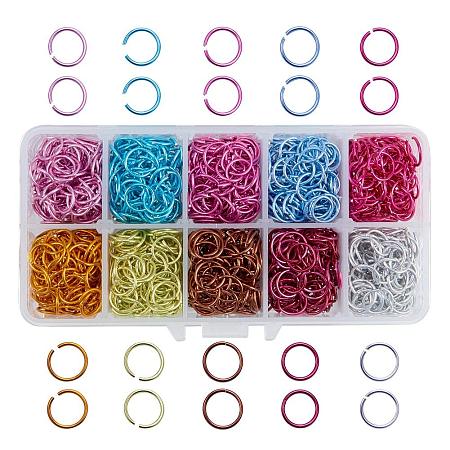 ARRICRAFT 1 Box (about 1300PCS) 10 Color Aluminum Wire Open Jump Rings for jewelry Making Accessories 10x1mm