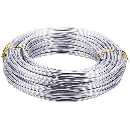 BENECREAT 65 Feet 7 Gauge Silver Aluminum Wire Bendable Metal Sculpting Wire for Floral Model Skeleton Art Making and Beading Jewelry Work