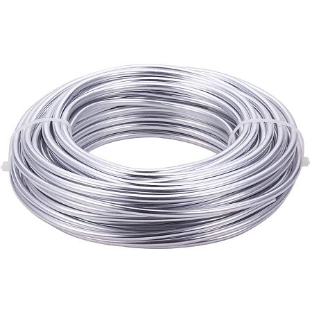 BENECREAT 52 Feet 6 Gauge Silver Aluminum Wire Bendable Metal Sculpting Wire for Floral Model Skeleton Art Making and Beading Jewelry Work