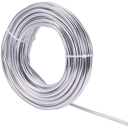 BENECREAT 32 Feet 4 Gauge Silver Aluminum Wire Bendable Metal Sculpting Wire for Floral Model Skeleton Art Making and Beading Jewelry Work