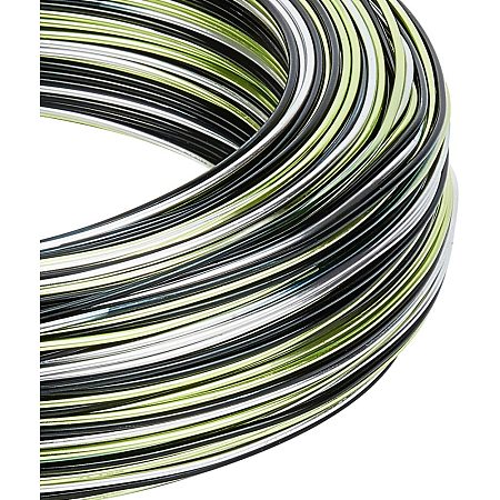 BENECREAT Multicolor Jewelry Craft Aluminum Wire (18 Gauge, 306 Feet) Bendable Metal Wire with Storage Box for Jewelry Beading Craft Project - Silver, Black, Green