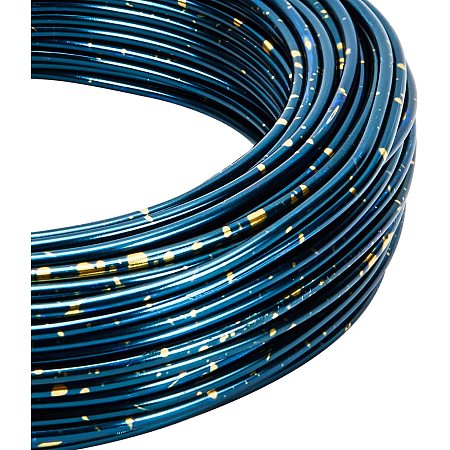 BENECREAT Multicolor Jewelry Craft Aluminum Wire (12 Gauge, 75 Feet) Blue Bendable Metal Wire with Storage Box for Jewelry Beading Craft Project, Blue and Gold