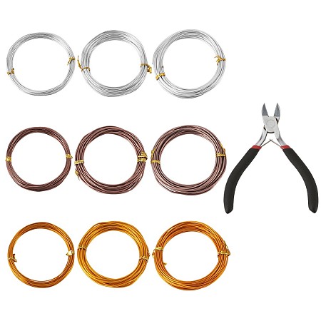 Arricraft Aluminum Wire, with Carbon Steel Jewelry Pliers, Mixed Color