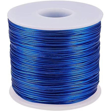 PandaHall Elite 18 Gauge Anodized Aluminum Wire Bendable Metal Craft Wire Flexible Artistic Floral Jewelry Beading Wire for DIY Earring Bracelet Jewelry Craft Making, Length 150 M/492 Feet, Blue