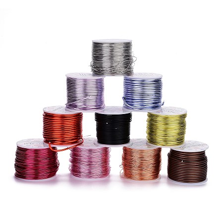 Honeyhandy (Defective Closeout Sale),Round Aluminum Wire, Bendable Metal Craft Wire, with Defective Spool,Mixed Color,1~3mm