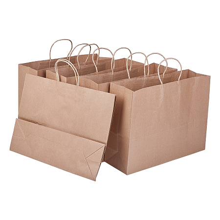 BENECREAT 8 Pack Large Brown Kraft Paper Bags with Twisted Handles(16.5x5x12), Shopping/Party Favor/Gift Bags for Birthday Wedding Parties, Holidays and Other Occasions