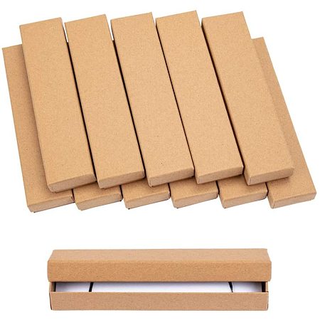 NBEADS 20 Pcs Kraft Paper Box Cardboard Jewelry Boxes Bracelet Box for Necklaces, Earrings and Rings, Rectangle, Burlywood, 170x40x25mm