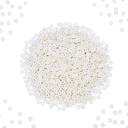 Pandahall Elite 400pcs 8mm White Clay Polymer Beads, Round Heishi Vinyl Disc Beads Clay Polymer Spacer Bead Clay Chip Beads for Jewelry Making Necklace Bracelet Finding