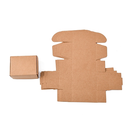 Honeyhandy Kraft Paper Gift Box, Mailing Boxes, Folding Boxes, Rectangle, BurlyWood, 8x6x4cm