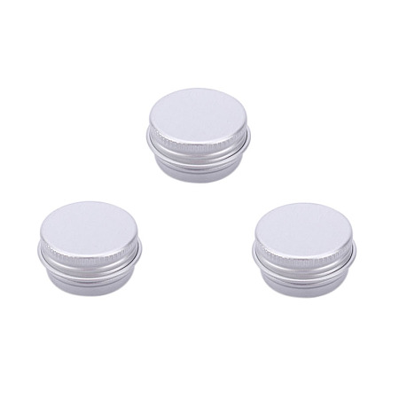 Honeyhandy 5ml Round Aluminium Tin Cans, Aluminium Jar, Storage Containers for Cosmetic, Candles, Candies, with Screw Top Lid, Platinum, 2.5x1.5cm, Capacity: 5ml(0.17 fl. oz)