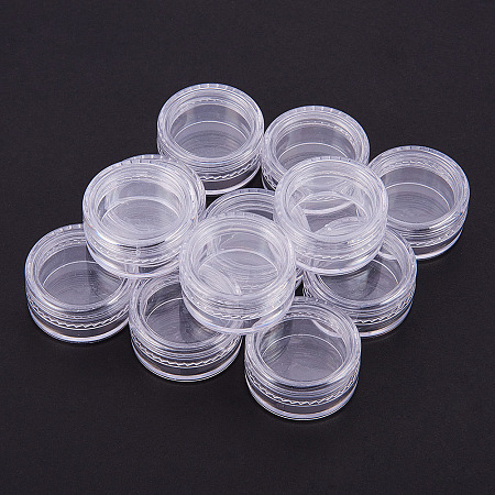 PandaHall Elite Size 30x16mm Round Clear Plastic Containers for Beads Small Items Craft Findings Storage, about 40pcs/box