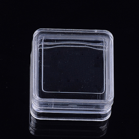 Honeyhandy Plastic Bead Containers, Square, Clear, 4x4x2.2cm, Inner Diameter: 3.4x3.4cm