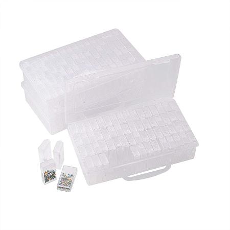 Arricraft 3 Pack(192 Grids Totally) Plastic Clear Rectangle Bead Storage Containers Packing Box Jewelry Dividers Box for Jewelry, Nail Art, Small Items Craft