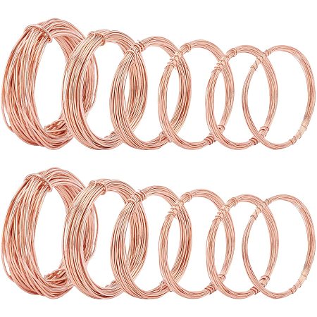 BENECREAT 12 Rolls Assorted Dead Soft Copper Wire, 18/20/22/24/26/28 Gauge Round Copper Wire for Jewelry Craft Making, 16.5 Ft Per Roll