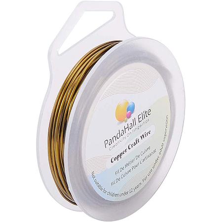 PandaHall Elite 10M(32FT) 18 Gauge(1mm) Colorful Copper Wire Tarnish Resistant Metal Jewelry Beading Wire Roll for Crafting Jewelry Making, Antique Bronze