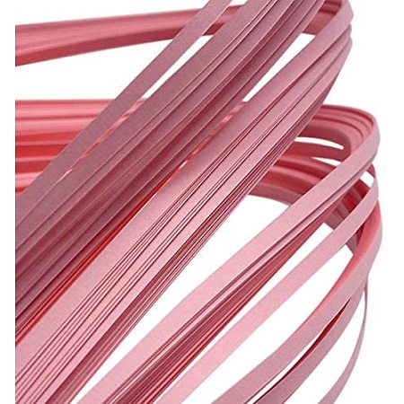 Pandahall Elite 1200 Strips Paper Quilling Strips, Pink Quilling Strip Set, 3mm Width 39cm Length