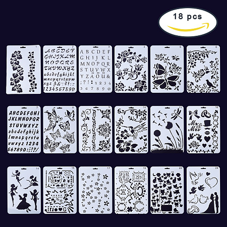 PandaHall Elite 18 Pack 7x10 Inch Plastic Planner Stencils for ...