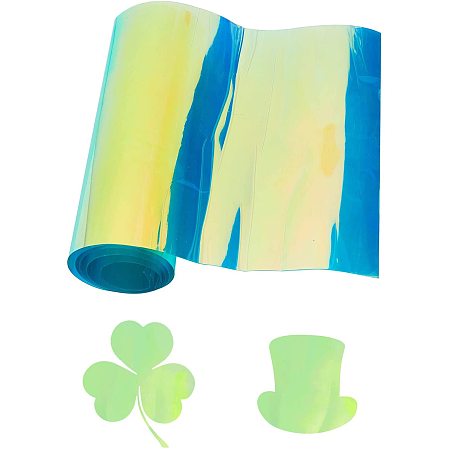 Iridescent Holographic Transparent PVC Fabric Vinyl Material Bow