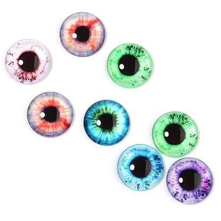 Honeyhandy Craft Glass Doll Eyes, Stuffed Toy Eyes, Half Round, Mixed Color, 12mm, about 20pcs/bag