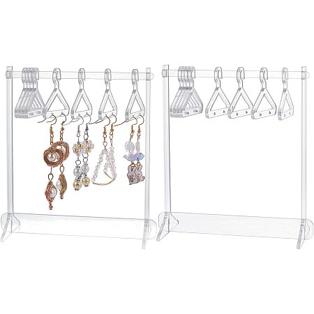 SUPERFINDINGS Acrylic Earring Displays Clear Hanger Earrings Display Stand with 8 Hangers for Jewelry Display Supplies Hanging Earring Show