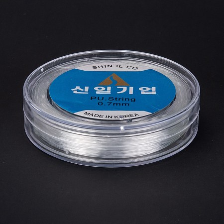 Honeyhandy Korean Round Crystal Elastic Stretch Thread, for Bracelets Gemstone Jewelry Making Beading Craft, Clear, 0.7mm, about 59.05~60.14 yards(54~55m)/roll