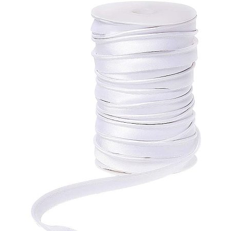 Arricraft 43 Yards 14mm Polyester Piping Trim Cords Single Fold Bias Welting Cord for Sewing Trimming Hat Headband Dress Decoration, White