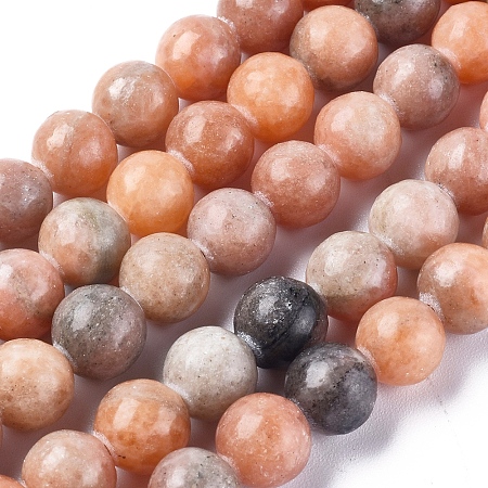 Honeyhandy Natural Zebra Jasper Beads Strands, Round, 8~8.5mm, Hole: 1mm, about 48~49pcs/Strand, 14.57 inch(37cm)