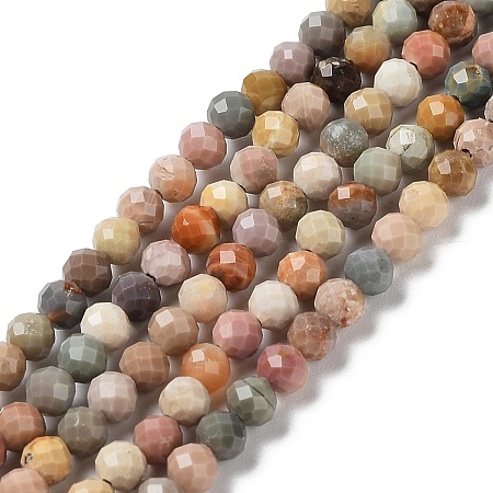 Honeyhandy Natural Agate Beads Strands, Faceted, Round, 3.5mm, Hole: 0.6mm, about 108pcs/strand, 15.24~15.43 inch(38.7~39.2cm)