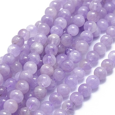 ARRICRAFT Natural Lavender Jade Beads Strands, Round, 6mm, Hole: 0.8mm; about 63~66pcs/strand, 15.7 inches(40cm)