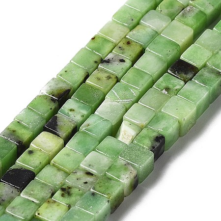 Natural Serpentine Beads Strands, Cube, Cube, 3~4x3~4x3~4mm, Hole: 1mm, about 93pcs/strand, 15.87 inch(40.3cm)