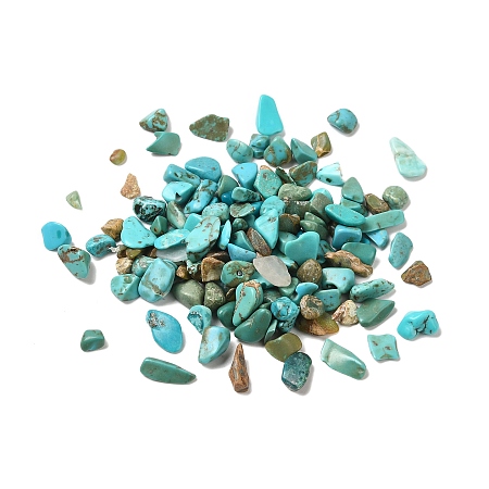 Synthetic Turquoise Chip Beads, No Hole, 2~8x2~4mm, about 8500pcs/500g