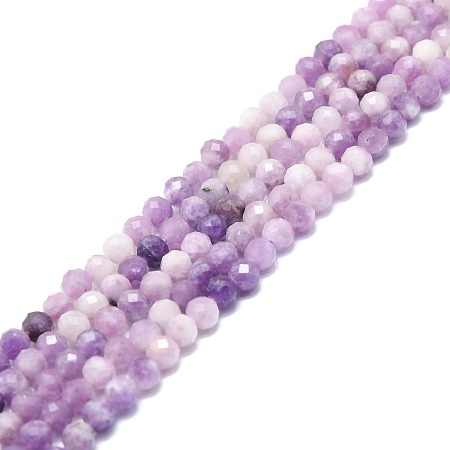 ARRICRAFT Natural Lilac Jade Beads Strands, Faceted, Round, 5mm, Hole: 0.8mm, about 76pcs/strand, 15.16''~15.55''(38.5~39.5cm)