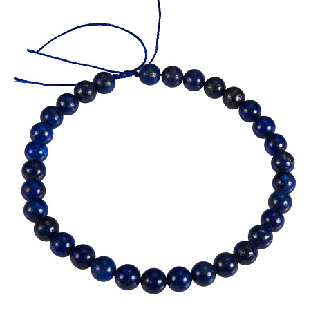 PandaHall Elite Dyed Natural Lapis Lazuli Round Blue Bead with Strands 6mm 2strands/bag