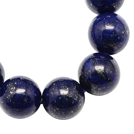 NBEADS 10 Strands Midnight Blue Natural Dyed Lapis Lazuli Beads Gemstone Round Loose Stone Beads for Jewelry Making