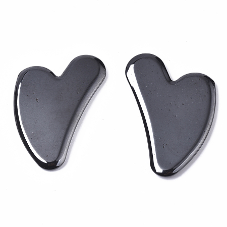 ARRICRAFT Heart Shape Magnetic Synthetic Hematite Gua Sha, for Face to Lift, Decrease Puffiness and Tighten, 77x56x5.5mm