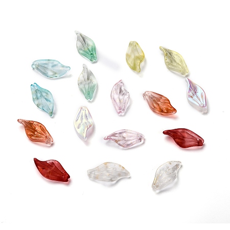 ARRICRAFT Transparent Glass Pendants, Petaline, Mixed Color, 20x9.5x3mm, Hole: 1.2mm