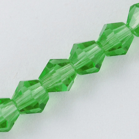Honeyhandy Imitation Austrian Crystal 5301 Bicone Beads, Faceted Glass Beads Strands, Lime Green, 2x3mm, Hole: 0.5mm, about 160~180pcs/strand, 16.54 inch~17.32 inch(42~44cm)