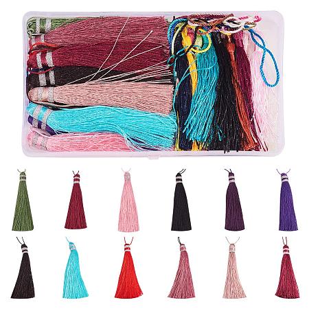 NBEADS Tassel, 30Pcs Mixed Color 105mm/4.13Inches and 135mm/5.31Inches Nylon Big Tassel Pendants for Decorations Jewelry Making Earring Making Souvenir Bookmarks Crafts