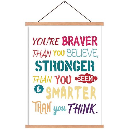 Arricraft Poster Hanger You are Braver Motivational Phrases Magnetic Wooden Poster Hangers Poster with Hanger Canvas Wall Art for Walls Pictures Prints Maps Scrolls and Canvas Artwork 17.3x11in