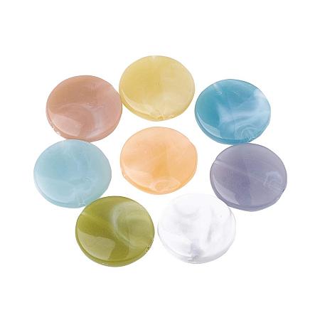 ARRICRAFT About 312pcs Mixed Color Flat Round Imitation Jelly Style Clouds Acrylic Beads for Bracelets, Necklace and Earring Making, Hole: 1.5mm