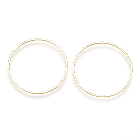 Honeyhandy Brass Linking Rings, Ring, Real 18K Gold Plated, 30x1mm