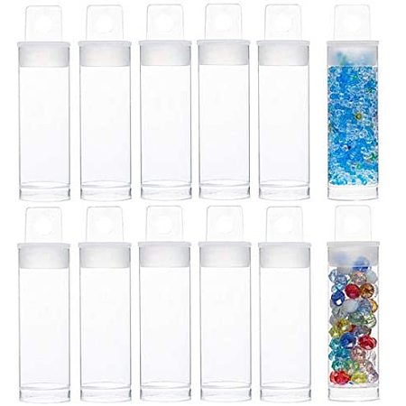 BENECREAT 30 Packs Clear Plastic Bead Tubes Flat Bottom Bead Storage Containers with White Lids (54x18mm/2x0.7